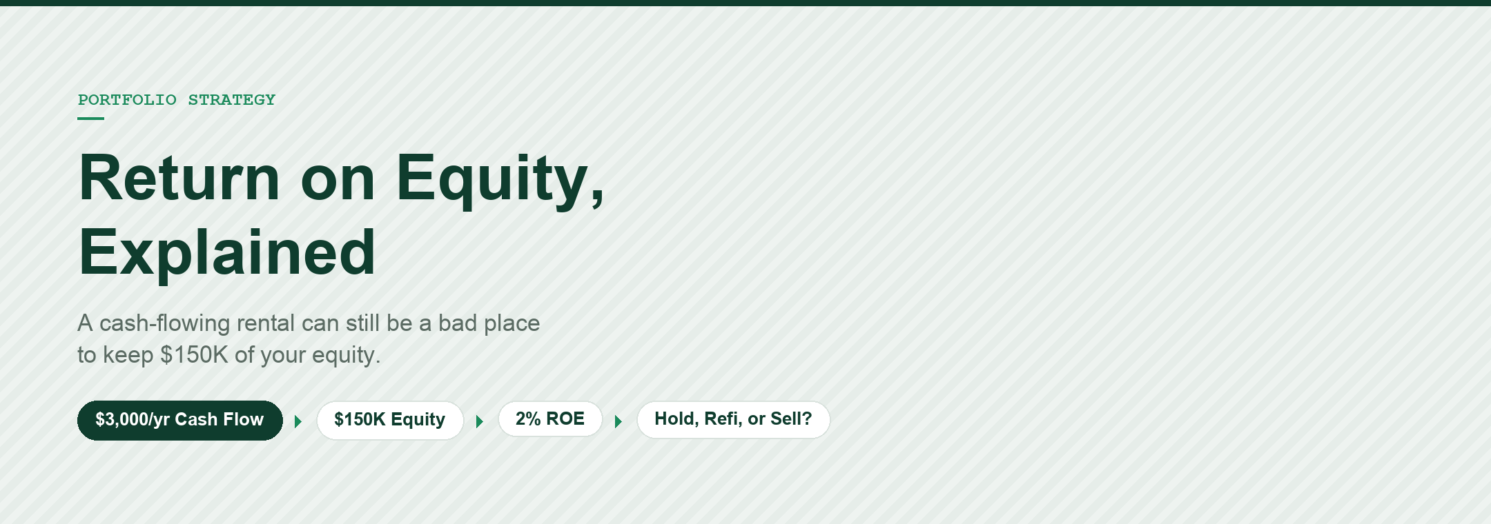 Return on Equity: The Number That Tells You When to Sell a Rental (Not Just Whether It Cash Flows)